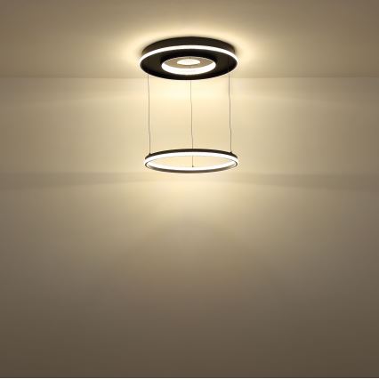 Globo - Светодиодная подвесная люстра с регулированием яркости LED/54W/230V 2700-6500K диаметр 60 см черный + дистанционное управление