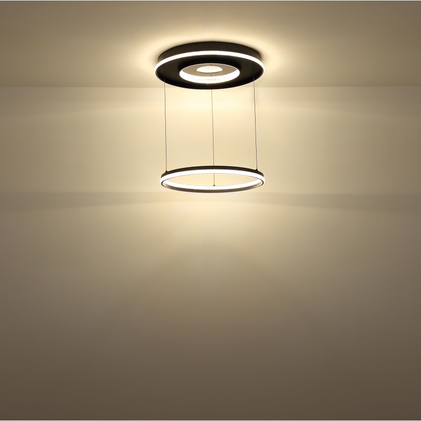 Globo - Светодиодная подвесная люстра с регулированием яркости LED/54W/230V 2700-6500K диаметр 60 см черный + дистанционное управление