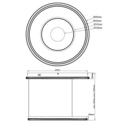 Globo - Светодиодная подвесная люстра с регулированием яркости LED/54W/230V 2700-6500K диаметр 60 см черный + дистанционное управление