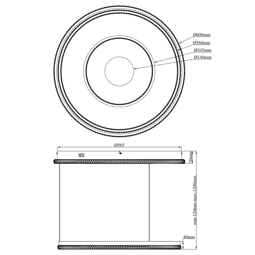 Globo - Светодиодная подвесная люстра с регулированием яркости LED/54W/230V 2700-6500K диаметр 60 см черный + дистанционное управление