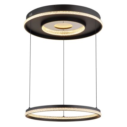 Globo - Світлодіодна підвісна люстра з регулюванням яскравості LED/54W/230V 2700-6500K діаметр 60 см чорний + пульт дистанційного керування