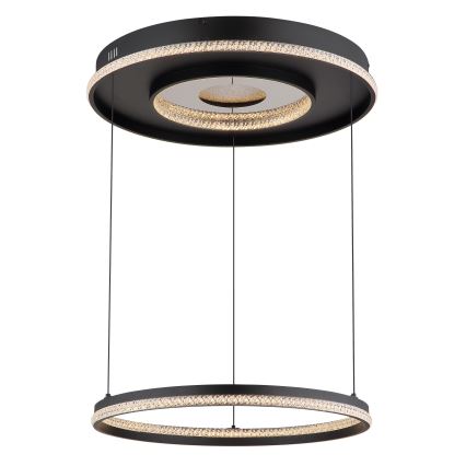 Globo - Світлодіодна підвісна люстра з регулюванням яскравості LED/54W/230V 2700-6500K діаметр 60 см чорний + пульт дистанційного керування