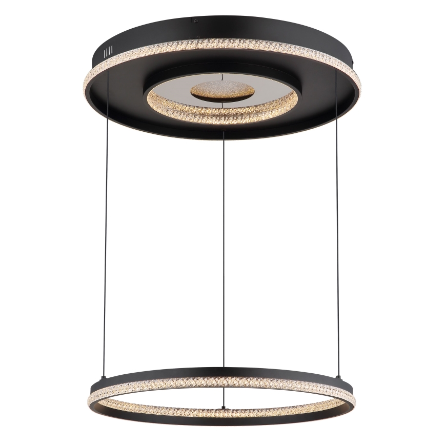 Globo - Світлодіодна підвісна люстра з регулюванням яскравості LED/54W/230V 2700-6500K діаметр 60 см чорний + пульт дистанційного керування