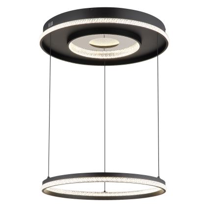 Globo - Світлодіодна підвісна люстра з регулюванням яскравості LED/54W/230V 2700-6500K діаметр 60 см чорний + пульт дистанційного керування