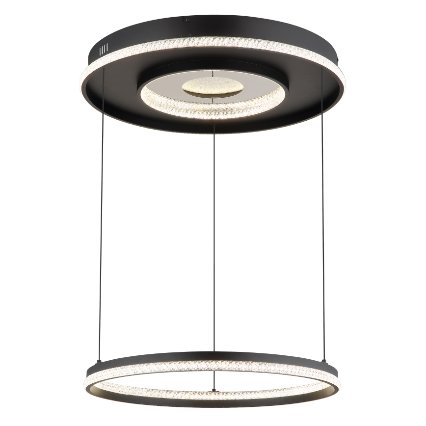 Globo - Світлодіодна підвісна люстра з регулюванням яскравості LED/54W/230V 2700-6500K діаметр 60 см чорний + пульт дистанційного керування