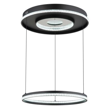 Globo - Світлодіодна підвісна люстра з регулюванням яскравості LED/54W/230V 2700-6500K діаметр 60 см чорний + пульт дистанційного керування
