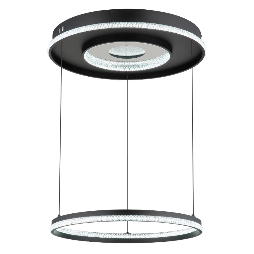 Globo - Світлодіодна підвісна люстра з регулюванням яскравості LED/54W/230V 2700-6500K діаметр 60 см чорний + пульт дистанційного керування
