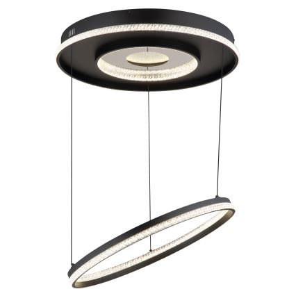Globo - Світлодіодна підвісна люстра з регулюванням яскравості LED/54W/230V 2700-6500K діаметр 60 см чорний + пульт дистанційного керування
