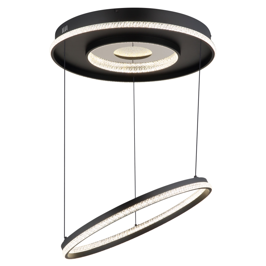 Globo - Світлодіодна підвісна люстра з регулюванням яскравості LED/54W/230V 2700-6500K діаметр 60 см чорний + пульт дистанційного керування