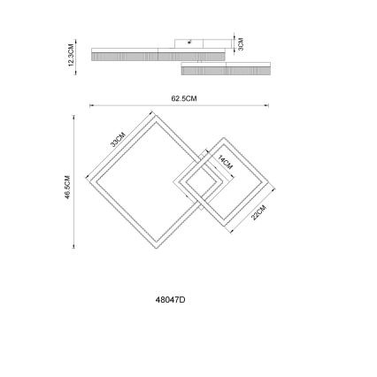 Globo - потолочный светильник LED/24Вт/230В 3000K 46,5x62,5 см