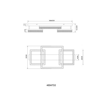 Globo - LED стельовий світильник LED/40W/230V 3000K 33x66 cm