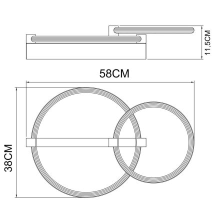 Globo - LED стельовий світильник LED/24Вт/230В 3000К 58x38 см бежевий