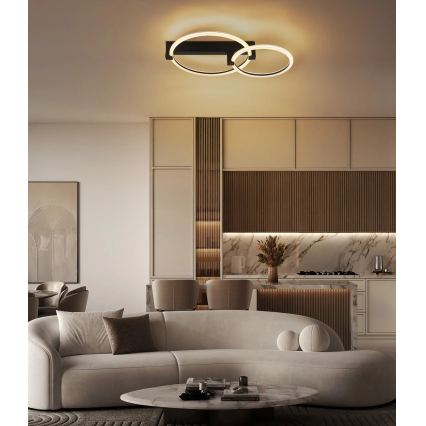 Globo - LED стельовий світильник, 24 Вт, 230 В, 3000K, 58×38 см, чорний