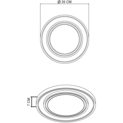 Globo - Стельовий LED світильник LED/24W/230V 3000K діаметр 39 см