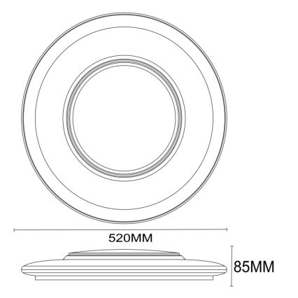 Globo - Стельовий LED світильник з регулюванням яскравості LED/48W/230V + пульт дистанційного керування