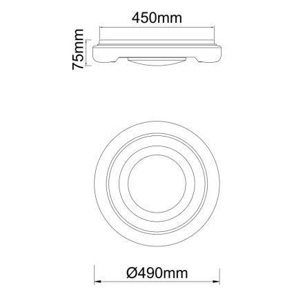 Globo 483111-40 - Світлодіодний стельовий світильник RADA LED/40W/230V 2700/4200/6500K діам. 49 см