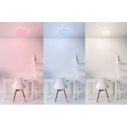 Globo - RGB-светодиодный диммируемый потолочный светильник LED/12W/230V + LED/3W + с пультом дистанционного управления