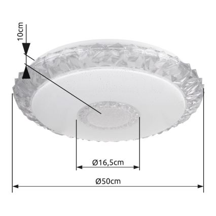 Globo - Светодиодный потолочный светильник с регулированием яркости LED/40W/230V 2700-6500K диаметр 50 см Wi-Fi Tuya + дистанционное управление