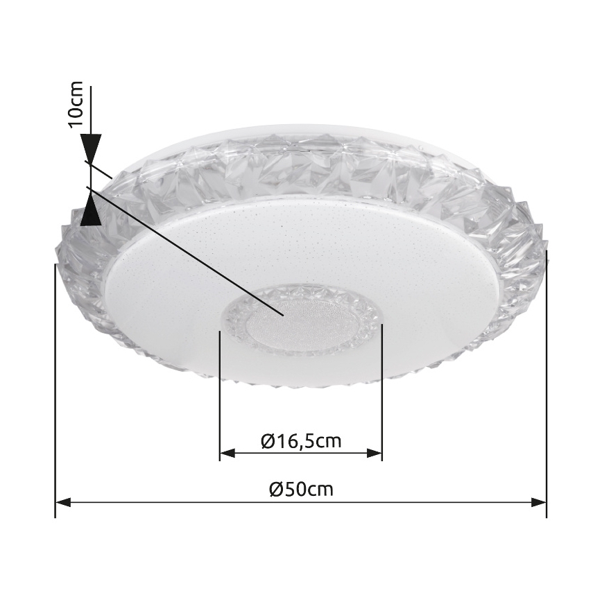 Globo - Светодиодный потолочный светильник с регулированием яркости LED/40W/230V 2700-6500K диаметр 50 см Wi-Fi Tuya + дистанционное управление