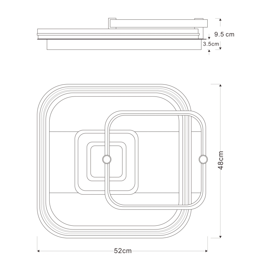 Globo 48459-48 - LED диммируемый потолочный светильник ANI LED/48Вт/230В 2700-6000К 48x52 см + пульт дистанционного управления