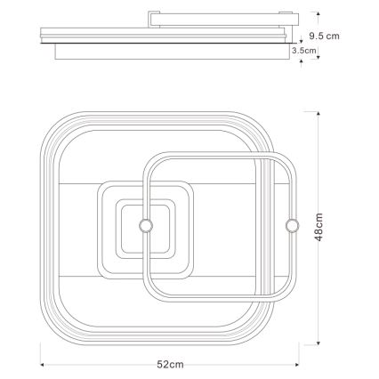 Globo 48459-48 - димований стельовий світильник ANI LED/48W/230V 2700-6000K 48x52 cm + пульт дистанційного керування