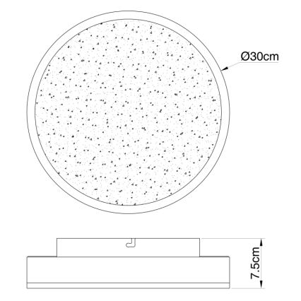 Globo - Стельовий LED світильник LED/24W/230V ⌀ 30 см чорний