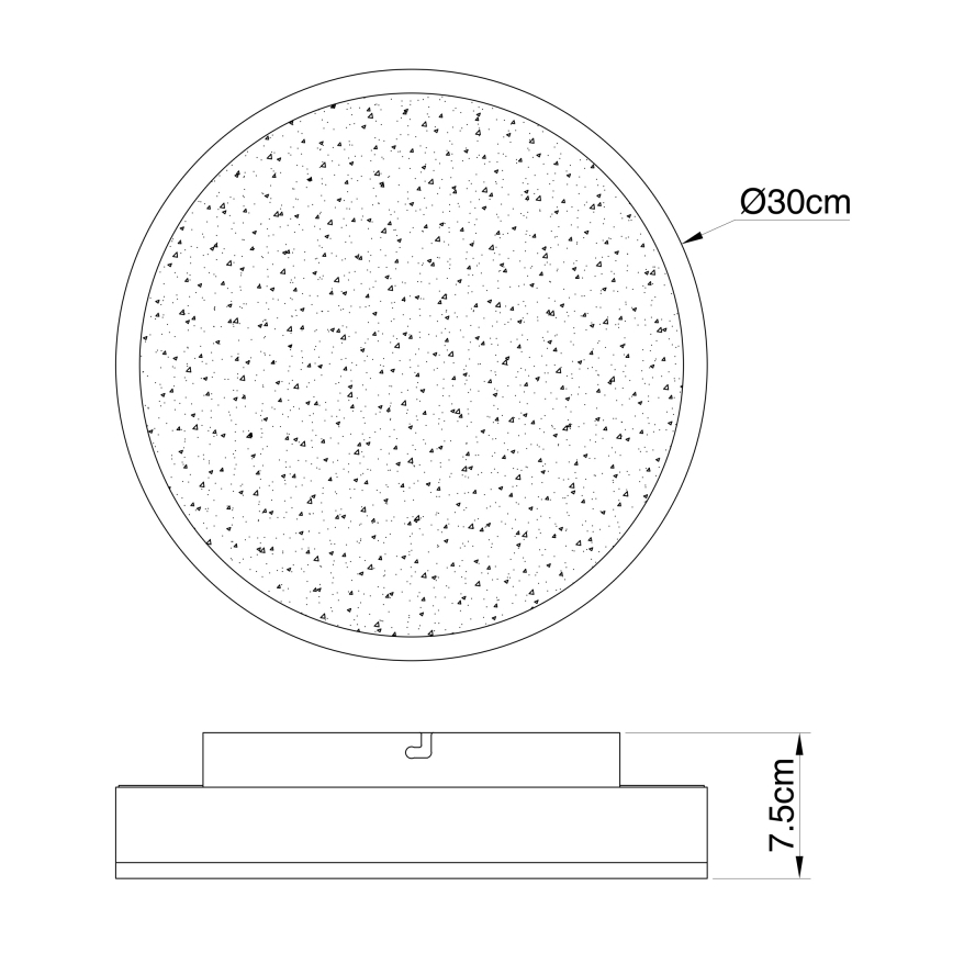 Globo - Стельовий LED світильник LED/24W/230V ⌀ 30 см чорний