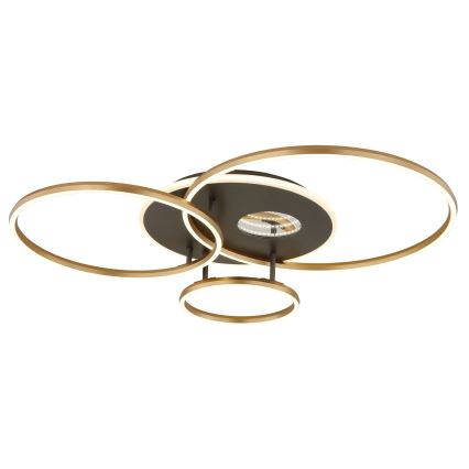 Globo - диммируемый светодиодный потолочный светильник LED/54W/230V 2700-6500K 90x70 cm антрацит/золото + пульт дистанционного управления