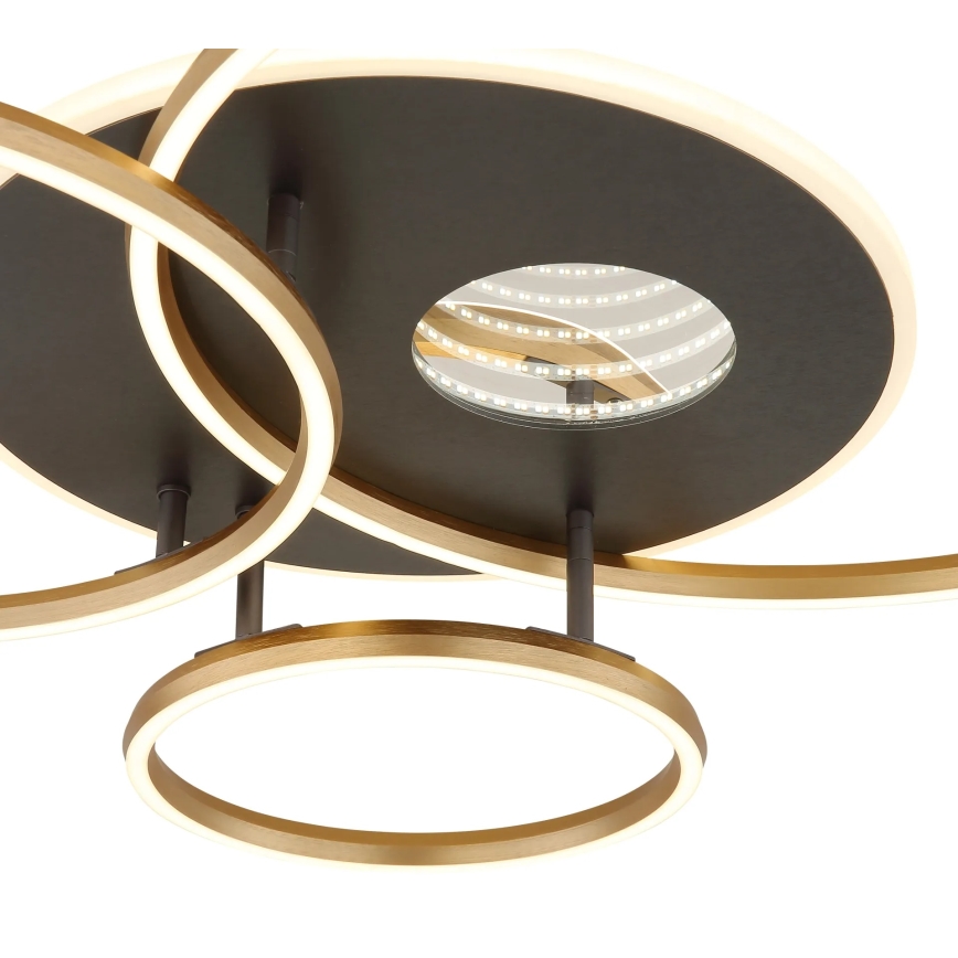Globo - диммируемый светодиодный потолочный светильник LED/54W/230V 2700-6500K 90x70 cm антрацит/золото + пульт дистанционного управления