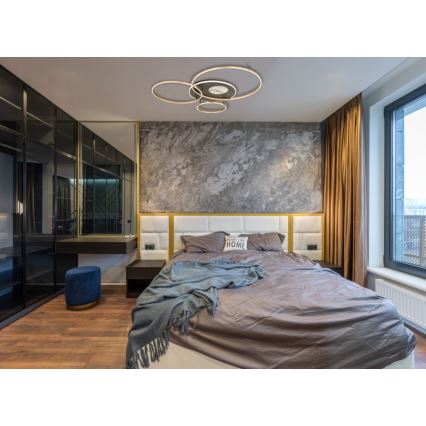 Globo - Светодиодный регулируемый потолочный светильник LED/70 Вт/230 В 2700-6500K золотой + пульт дистанционного управления