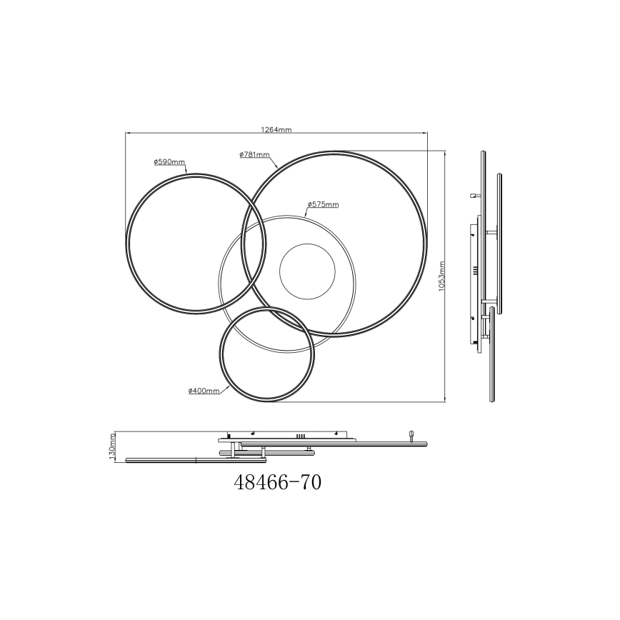Globo - Светодиодный регулируемый потолочный светильник LED/70 Вт/230 В 2700-6500K золотой + пульт дистанционного управления