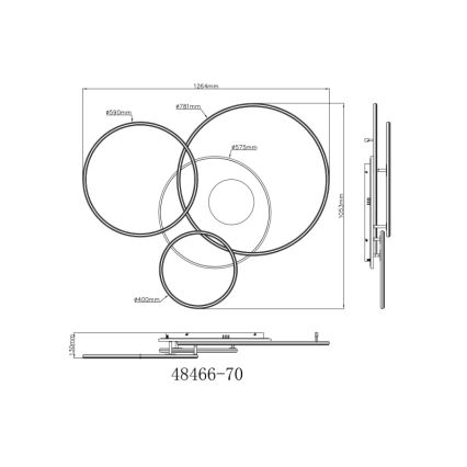 Globo - Светодиодный потолочный светильник с регулированием яркости LED/70W/230V 2700-6500K золотистый + дистанционное управление