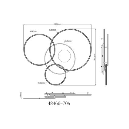 Globo - Светодиодный потолочный светильник с регулированием яркости LED/70W/230V 2700-6500K матовый хром + дистанционное управление