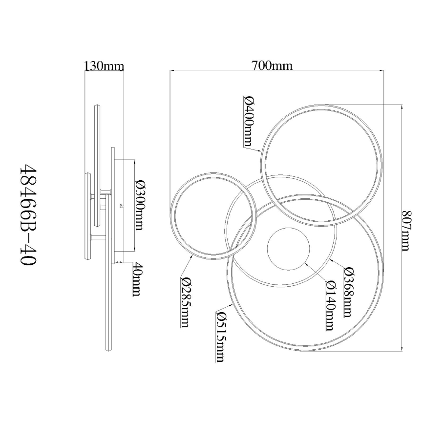 Globo - LED диммируемый потолочный светильник LED/40W/230V 2700-6500K 70x80,7 cm + пульт дистанционного управления