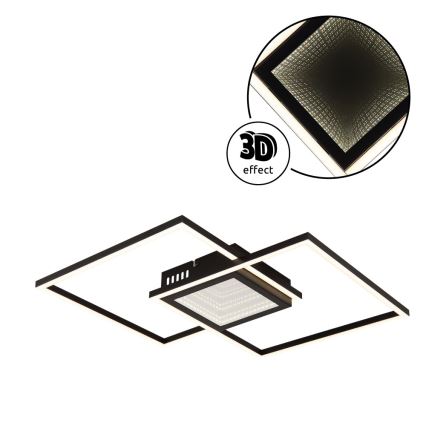 Globo - LED регульований стельовий світильник LED/32W/230V 2700-6500K 42,6x42,6 cm чорний + пульт дистанційного керування