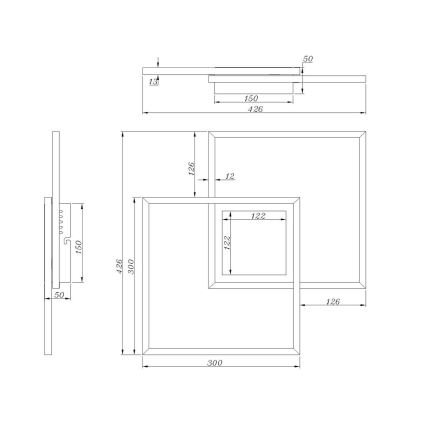 Globo - LED регульований стельовий світильник LED/32W/230V 2700-6500K 42,6x42,6 cm чорний + пульт дистанційного керування