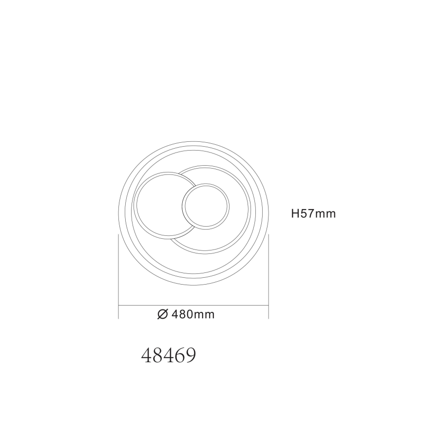 Globo - LED потолочный светильник 36W/230V, с выбором цветовой температуры 3000/4000/6500K, диаметр 48 см