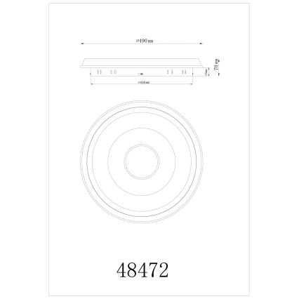 Globo - потолочный светильник LED 40W/230V 2700/4000/6500K, диаметр 49 см