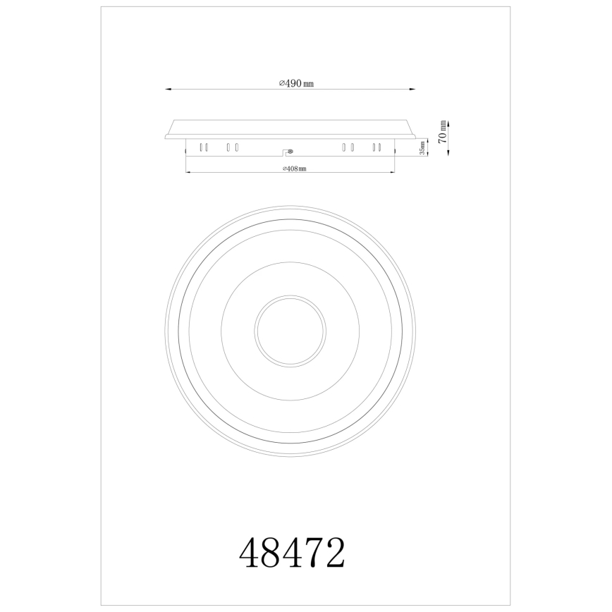 Globo - потолочный светильник LED 40W/230V 2700/4000/6500K, диаметр 49 см