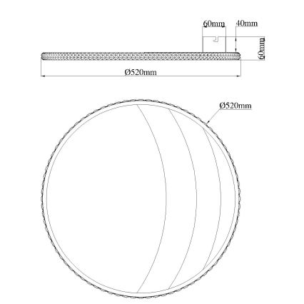 Globo — LED стельовий світильник, 40 Вт, 230 В, 3000/4000/6000 К, діаметр 52 см, золотистий