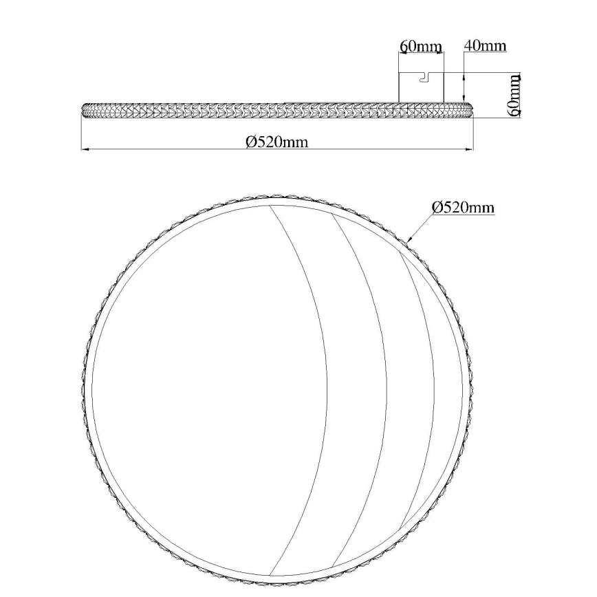 Globo — LED стельовий світильник, 40 Вт, 230 В, 3000/4000/6000 К, діаметр 52 см, золотистий