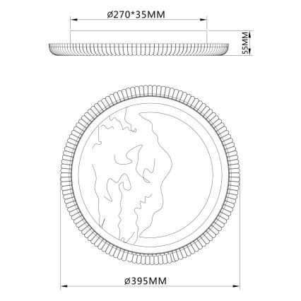 Globo - потолочный светильник LED/28 Вт/230 В, 3000/4200/6000 К, диаметр 39,5 см, серебристый