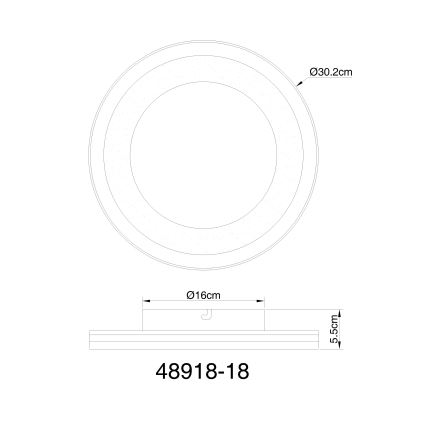 Globo - Стельовий LED світильник LED/18W/230V діаметр 30,2 см