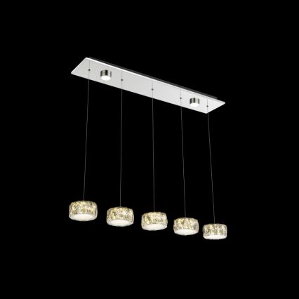Globo - Светодиодная подвесная люстра LED/52W/230V 4000K блестящий хром/прозрачный