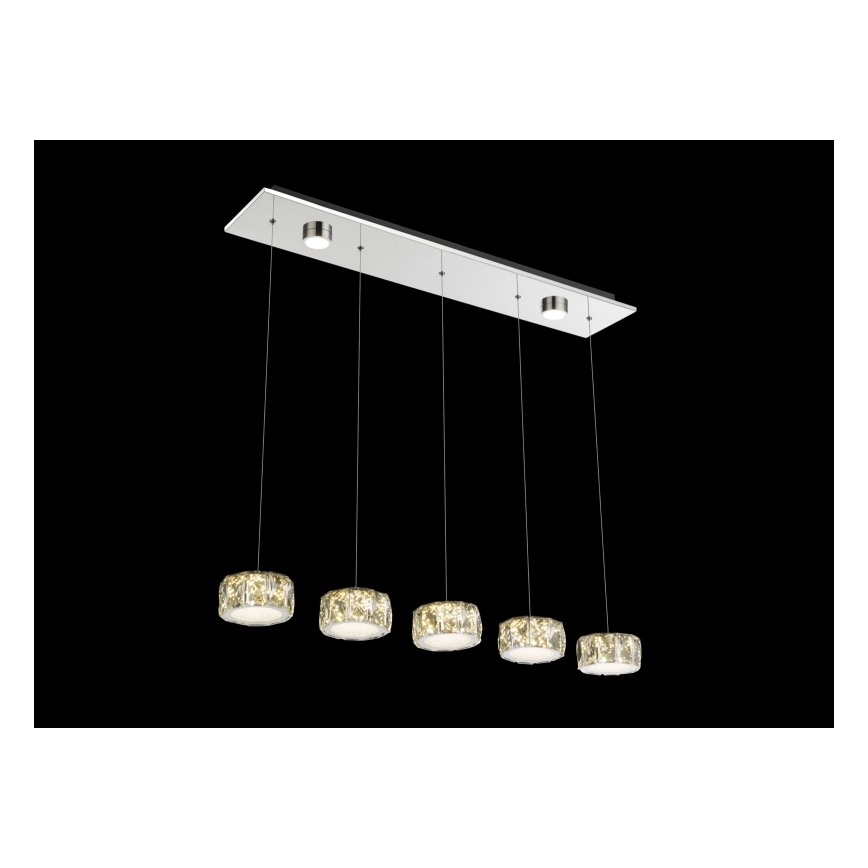 Globo - Светодиодная подвесная люстра LED/52W/230V 4000K блестящий хром/прозрачный