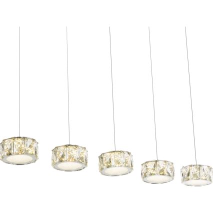 Globo - Светодиодная подвесная люстра LED/52W/230V 4000K блестящий хром/прозрачный