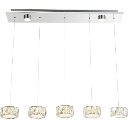 Globo - Светодиодная подвесная люстра LED/52W/230V 4000K блестящий хром/прозрачный
