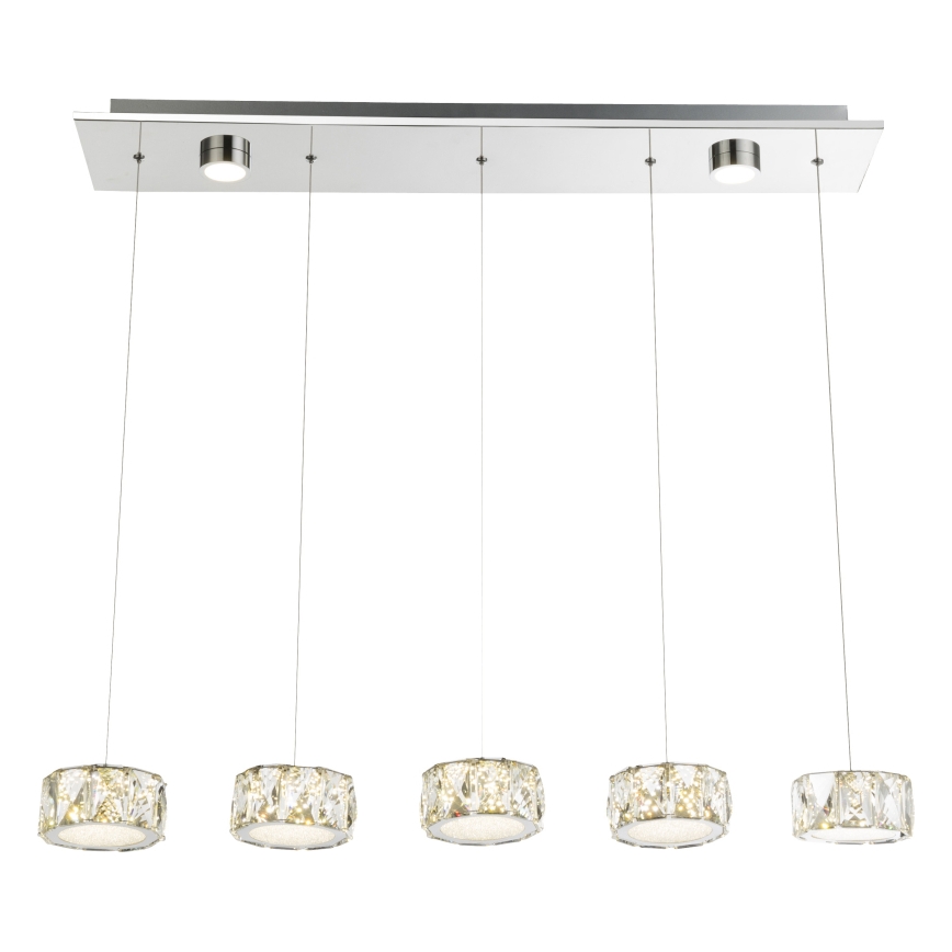 Globo - Светодиодная подвесная люстра LED/52W/230V 4000K блестящий хром/прозрачный