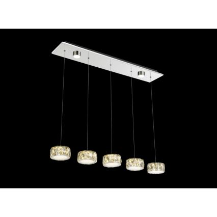 Globo - Світлодіодна підвісна люстра LED/52W/230V 4000K глянцевий хром/прозорий