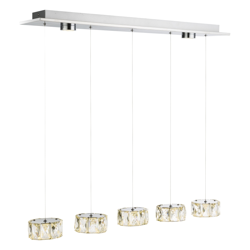 Globo - Світлодіодна підвісна люстра LED/52W/230V 4000K глянцевий хром/прозорий